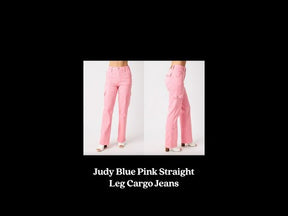 Judy Blue Pink Straight Leg Cargo Jeans