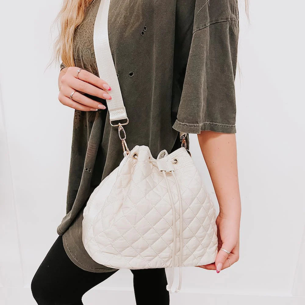 Quincey Quilted Crossbody Bag - Ivory