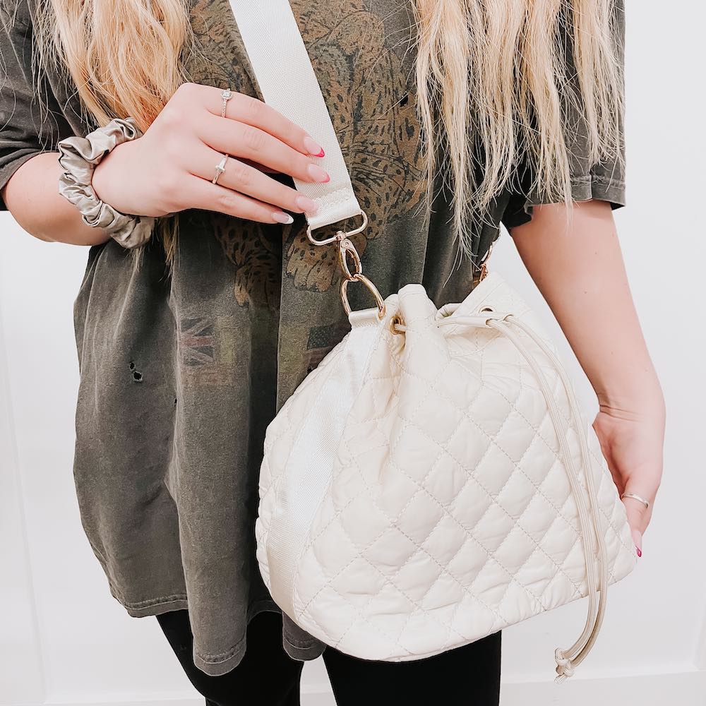 Quincey Quilted Crossbody Bag - Ivory