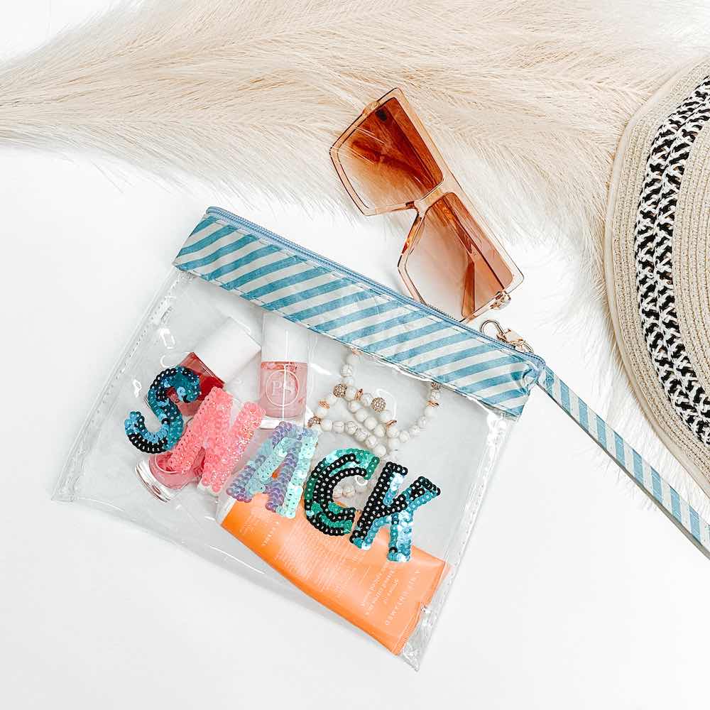 Sequin Sparkler Clear Pouch - Snack