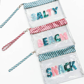 Sequin Sparkler Clear Pouch - Salty