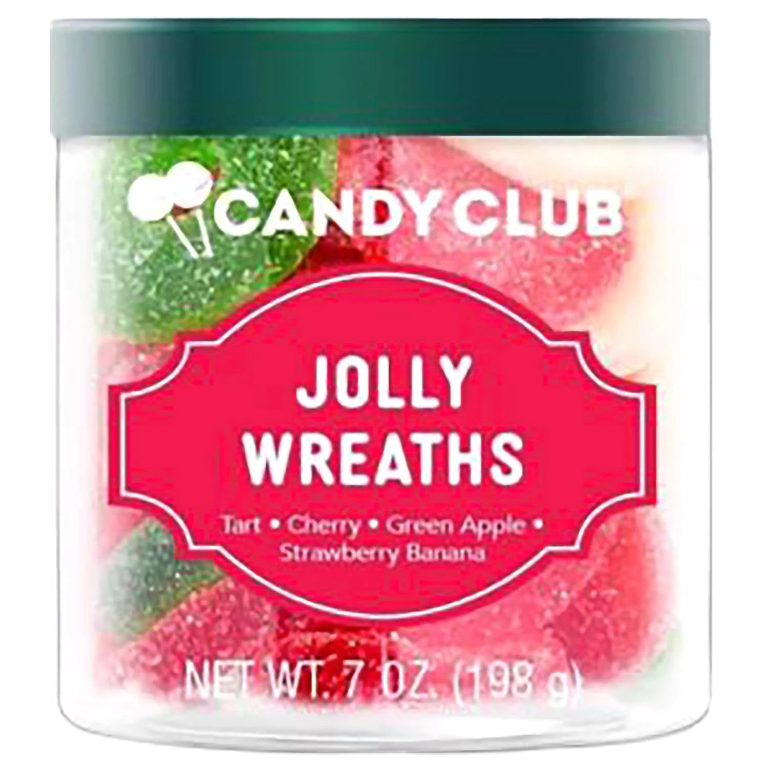 Candy Club Jolly Wreaths
Tart, Cherry, Green Apple, Strawberry, Banana
Net Wt. 7oz