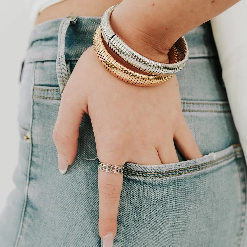 Struck By Cupid Bangle Bracelet - Silver