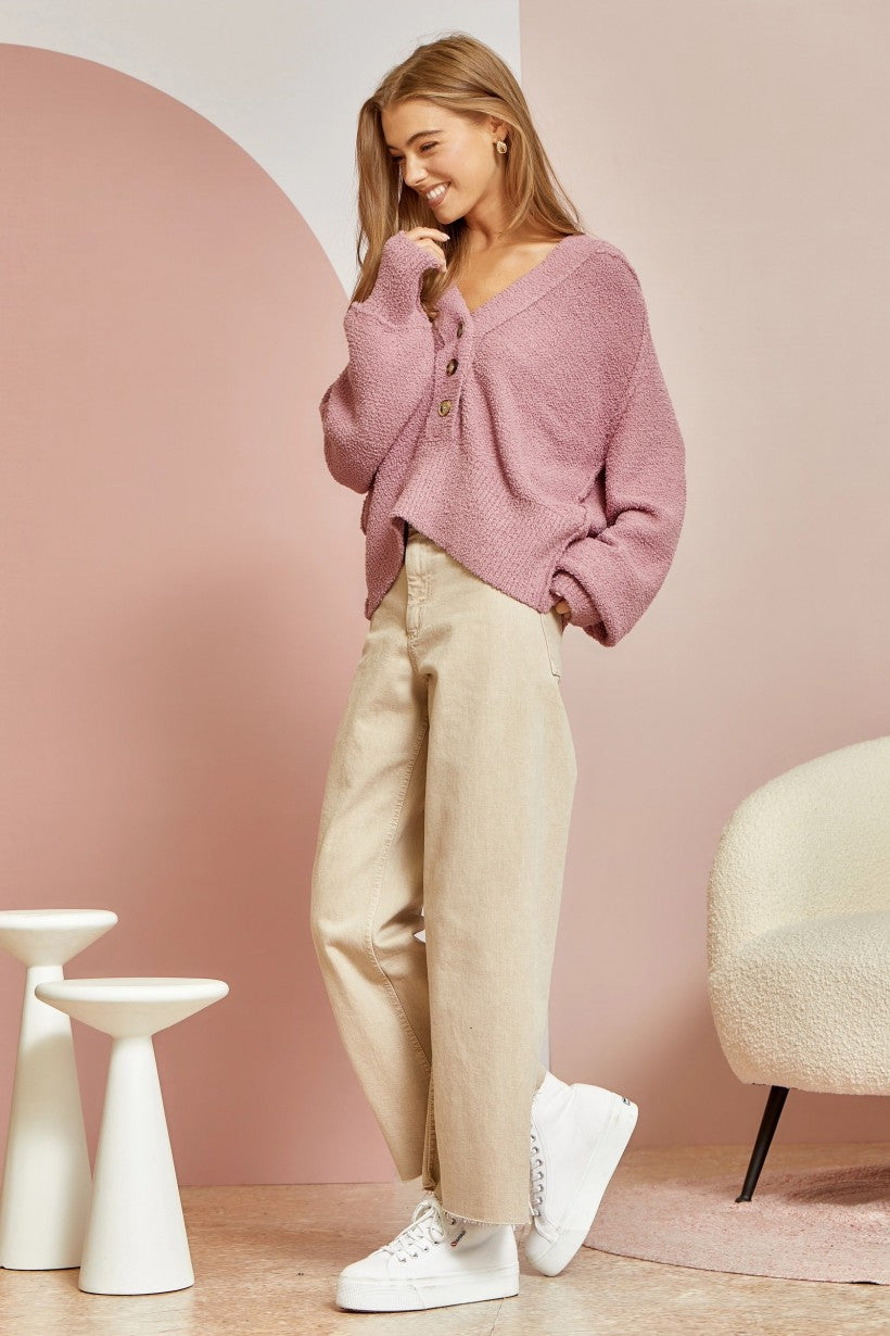 Strive For The Best Hooded Sweater - Mauve