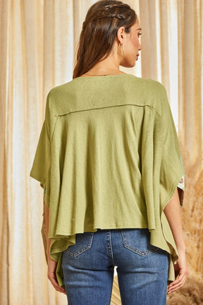 Raise the Bar Embroidered Blouse - Sage