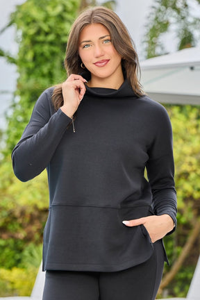 Cozy On The Weekend Cowlneck - Black