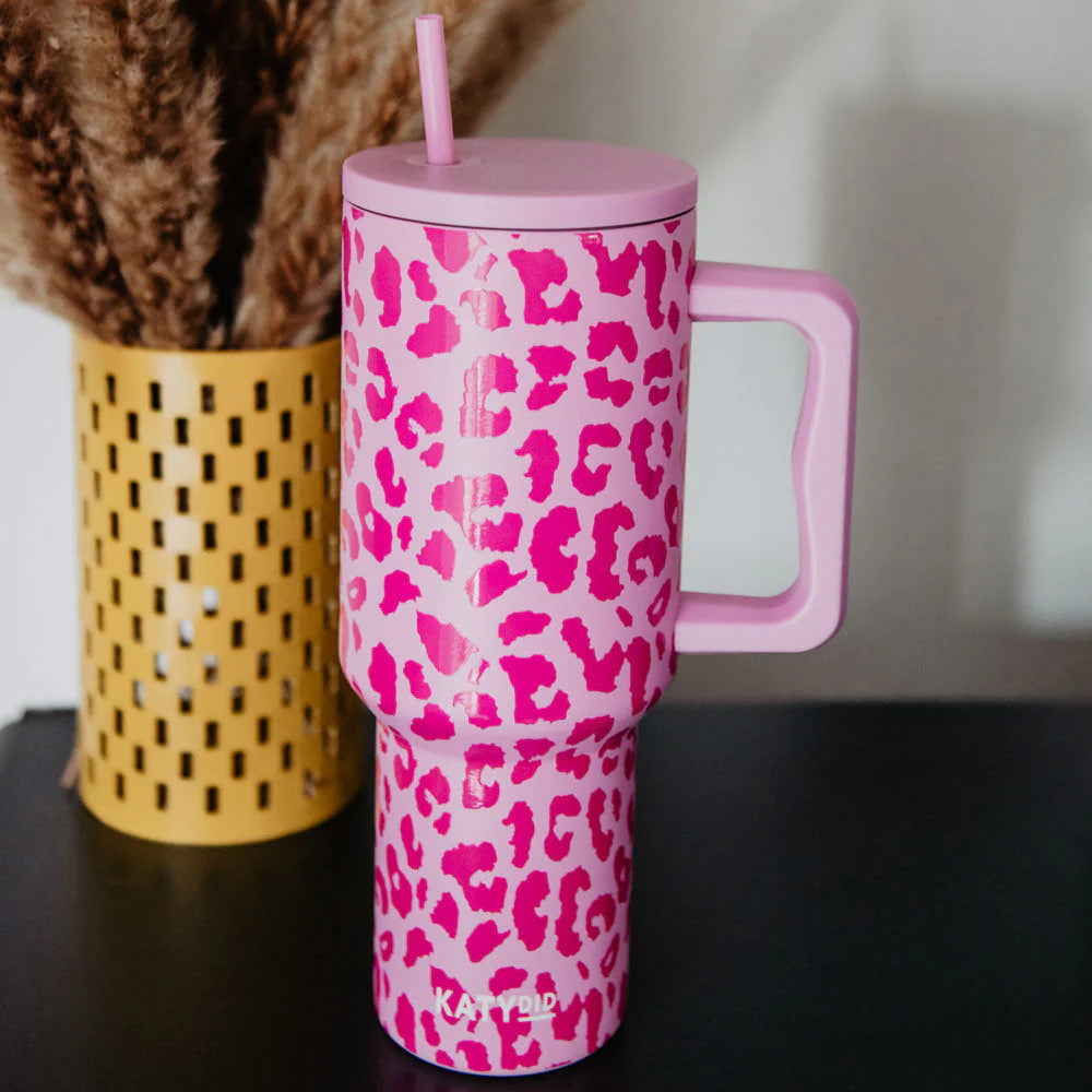 Light Pink Leopard 38 oz. Tumbler