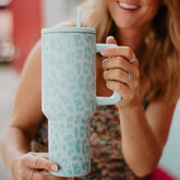 Mint Leopard 38 oz. Tumbler