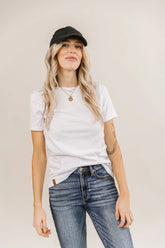 Ampersand Avenue Crew Neck Lulu Tee - White