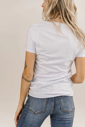 Ampersand Avenue Crew Neck Lulu Tee - White