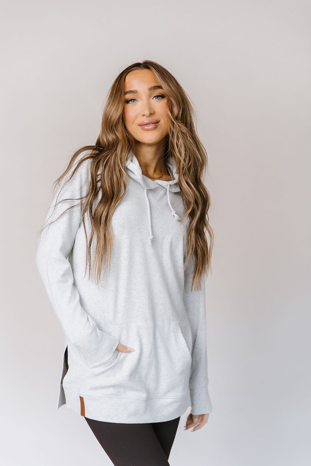 Ampersand Avenue SideSlit Hoodie - White Mist