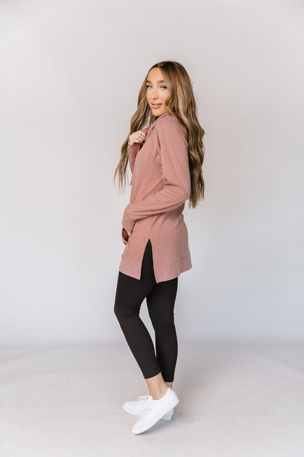 Ampersand Avenue SideSlit Hoodie - Burnt Sienna