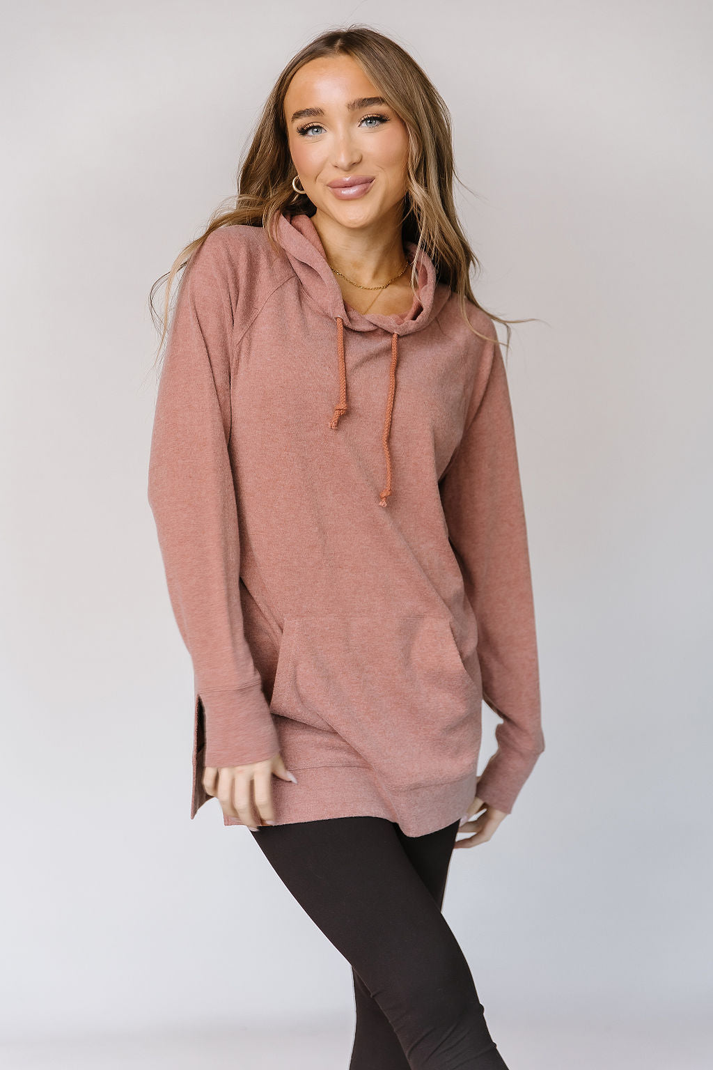 Ampersand Avenue SideSlit Hoodie - Burnt Sienna