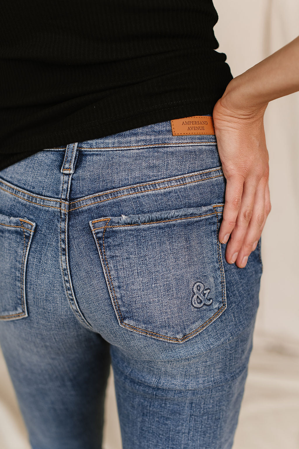 Ampersand Avenue 622 Denim - Distressed Ankle Skinny Jeans