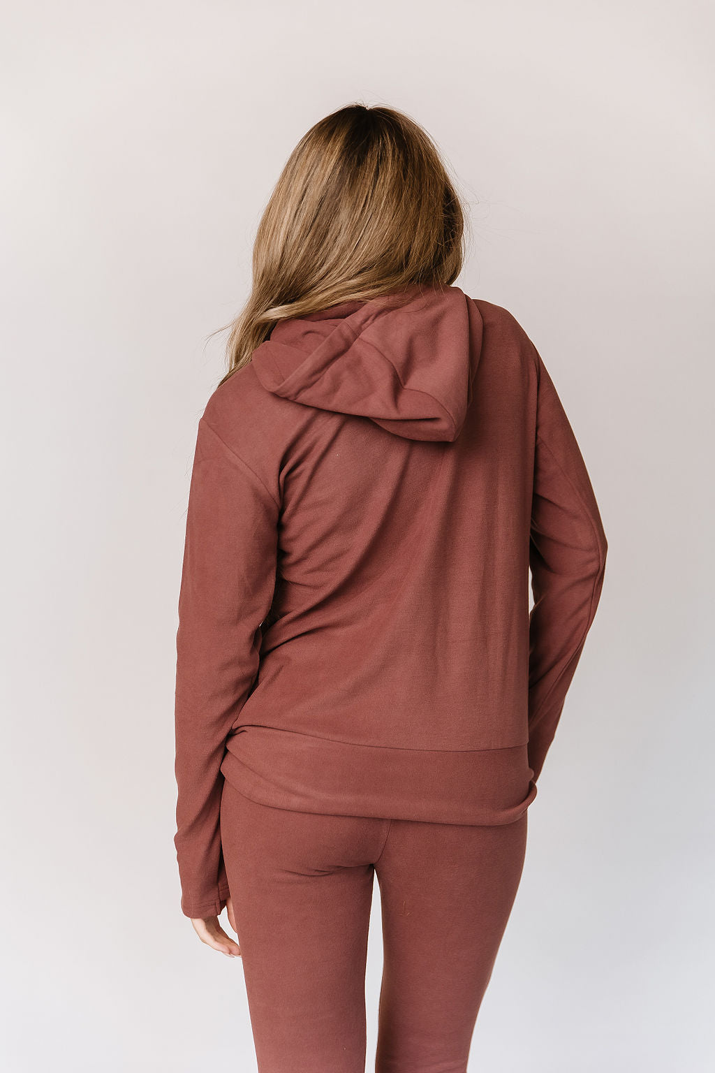 Ampersand Avenue - Halfzip Hoodie Performance Fleece - Mahogany