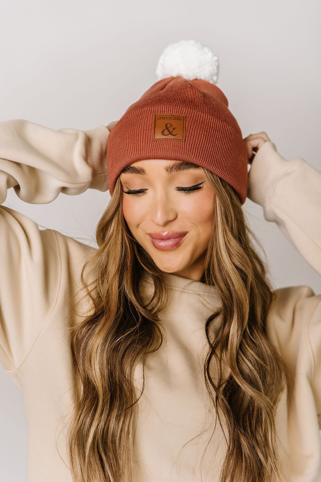 Ampersand Avenue Pom Beanie - Rust