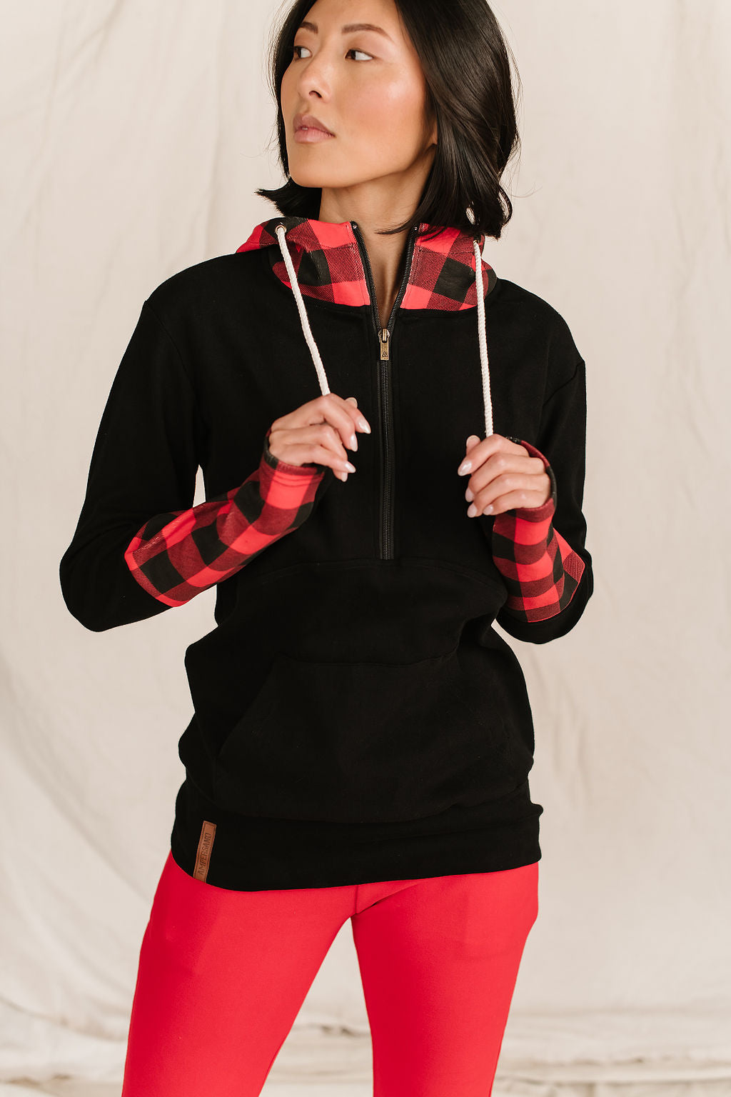Ampersand Avenue - Halfzip Hoodie Checks Out Red