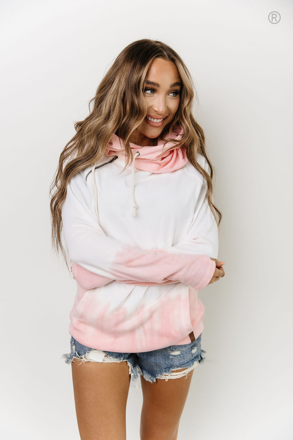 Ampersand Avenue Doublehood™ Sweatshirt - To Dye For - Pink