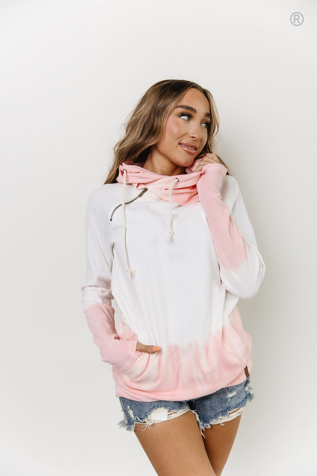 Ampersand Avenue Doublehood™ Sweatshirt - To Dye For - Pink