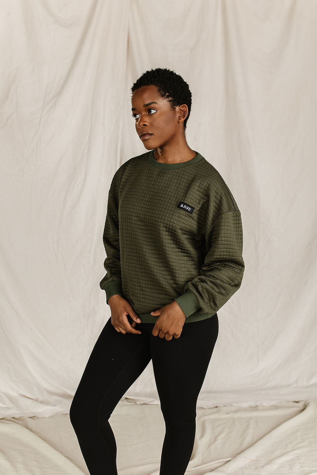 Ampersand Avenue Quilted Pullover - Olive &ave