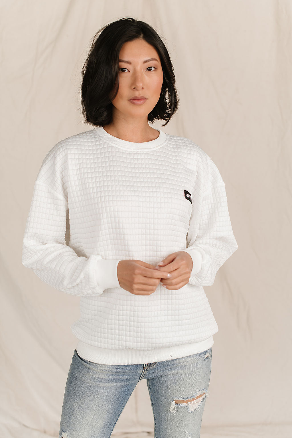 Ampersand Avenue Quilted Pullover - White &ave