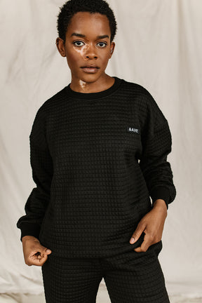 Ampersand Avenue Quilted Pullover - Black &ave