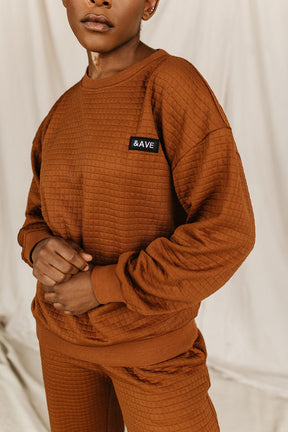 Ampersand Avenue Quilted Pullover - Copper &ave