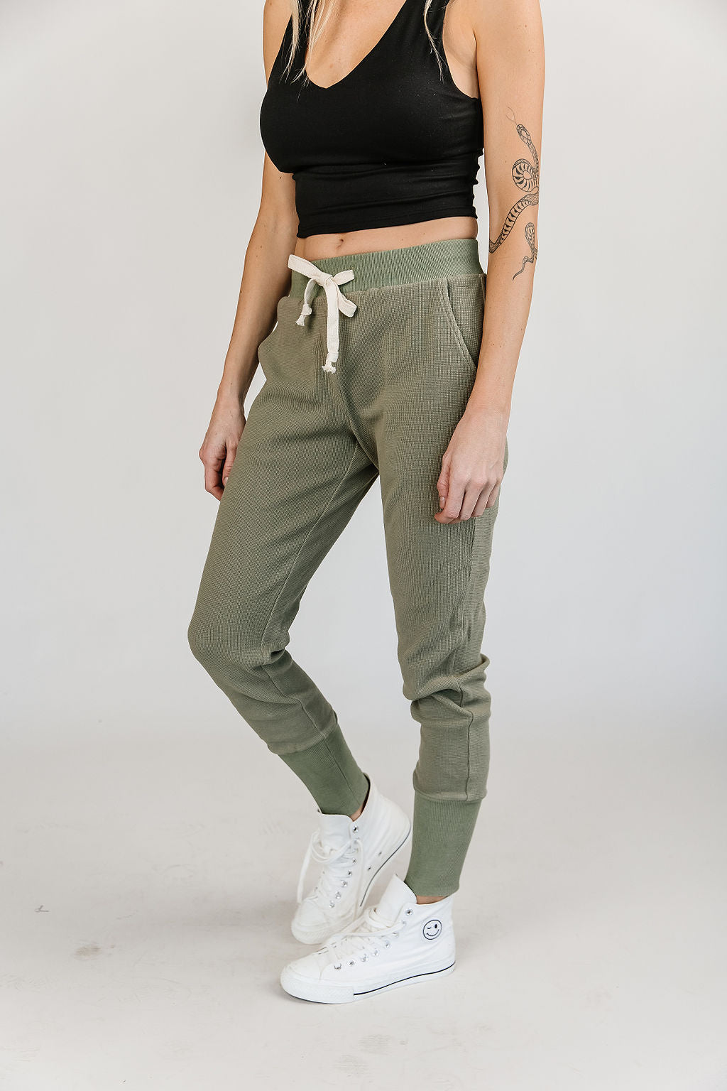 Ampersand Avenue Waffle Knit Jogger - Willow