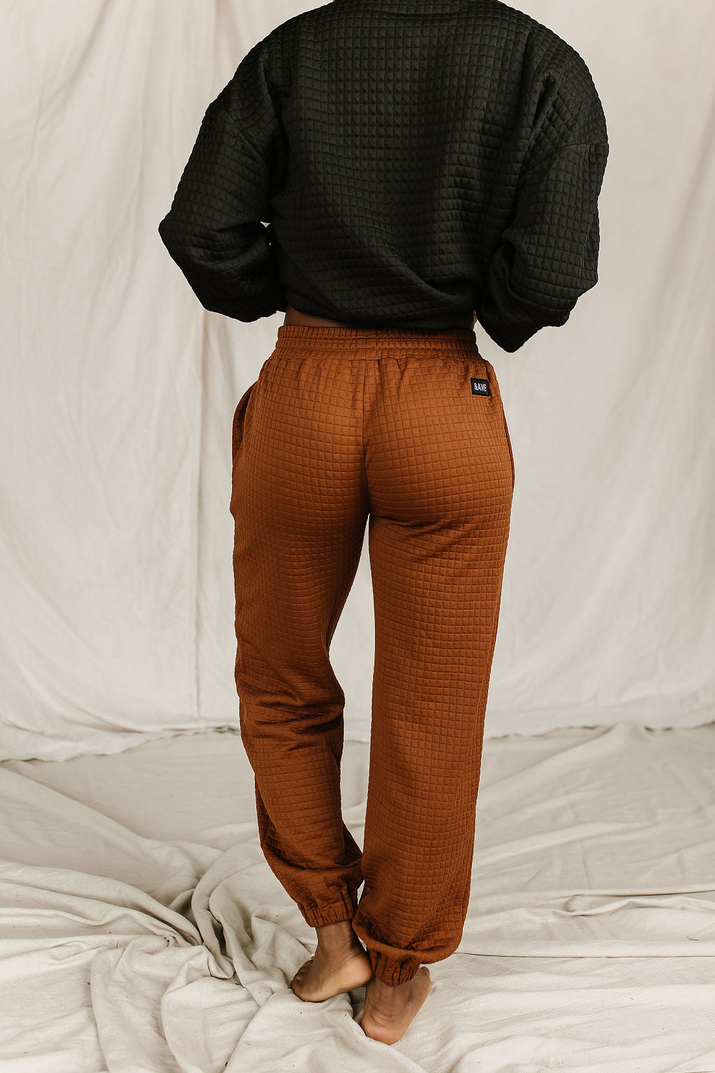 Ampersand Avenue Quilted Joggers - Copper