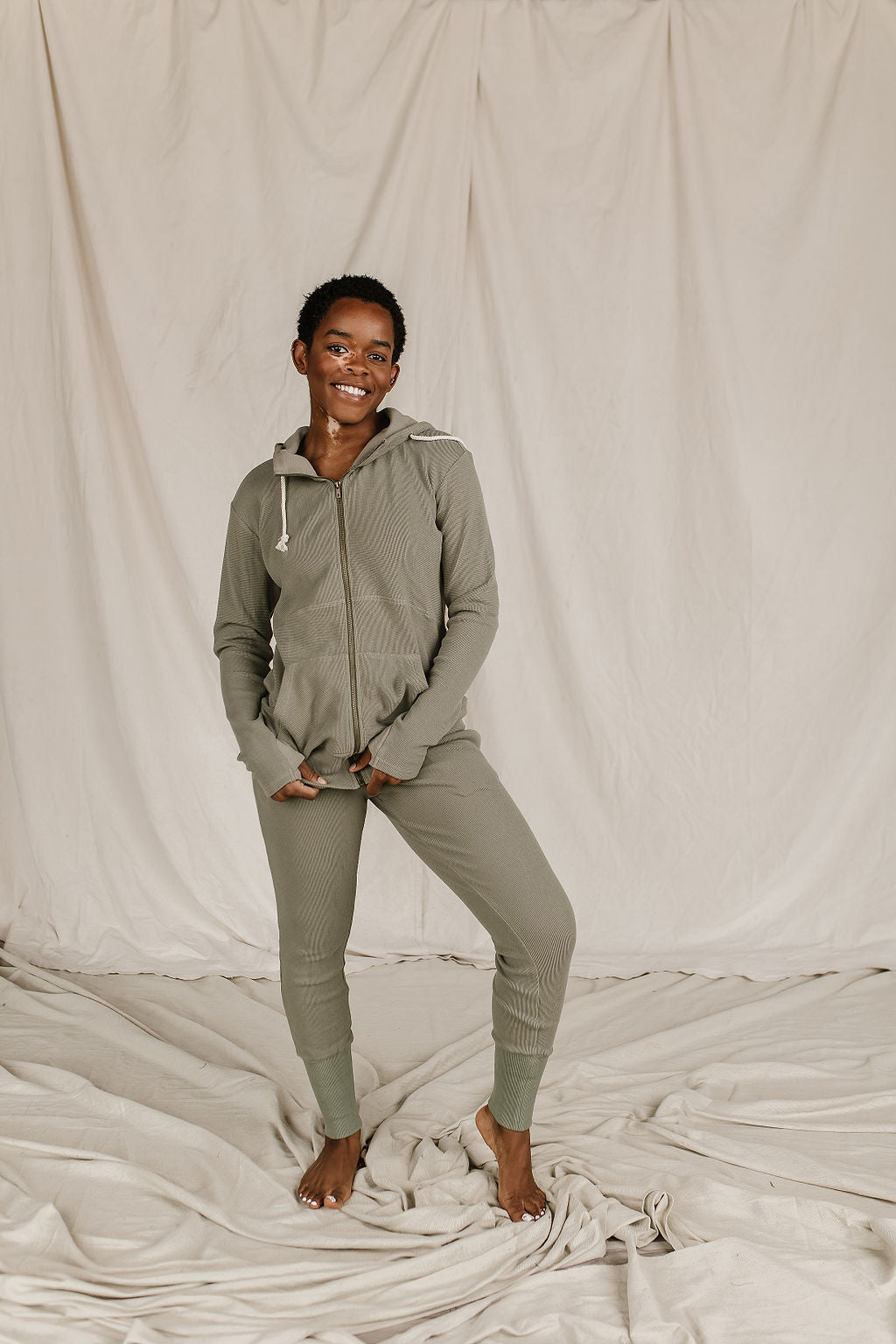 Ampersand Avenue Waffle Knit Jogger - Willow