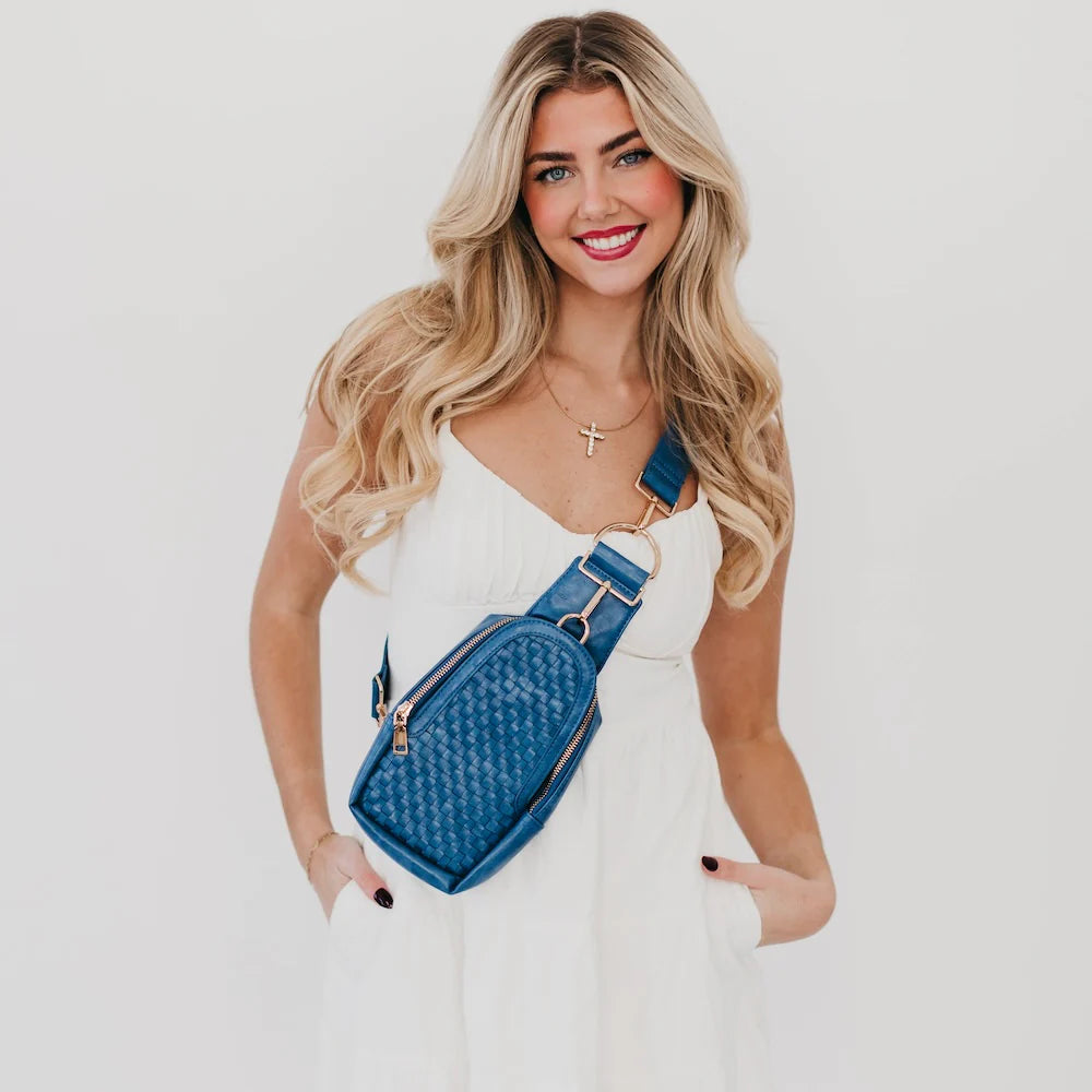 BLACK FRIDAY EXCLUSIVE - Waverly Woven Sling Bag - Navy