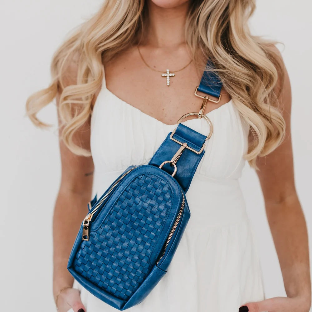 BLACK FRIDAY EXCLUSIVE - Waverly Woven Sling Bag - Navy