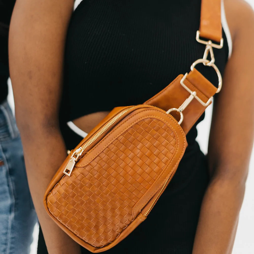 Waverly Woven Sling Bag - Brown