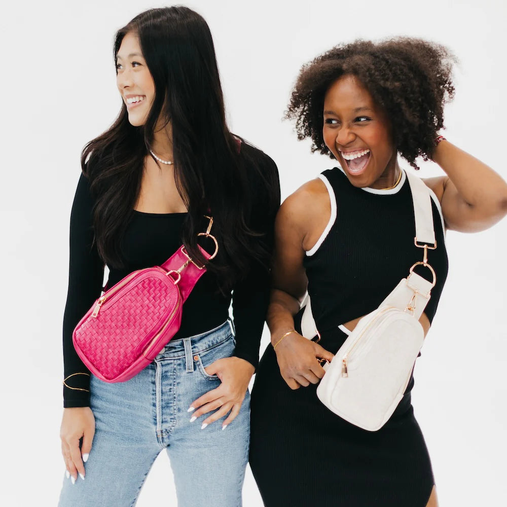 Waverly Woven Sling Bag - Cream