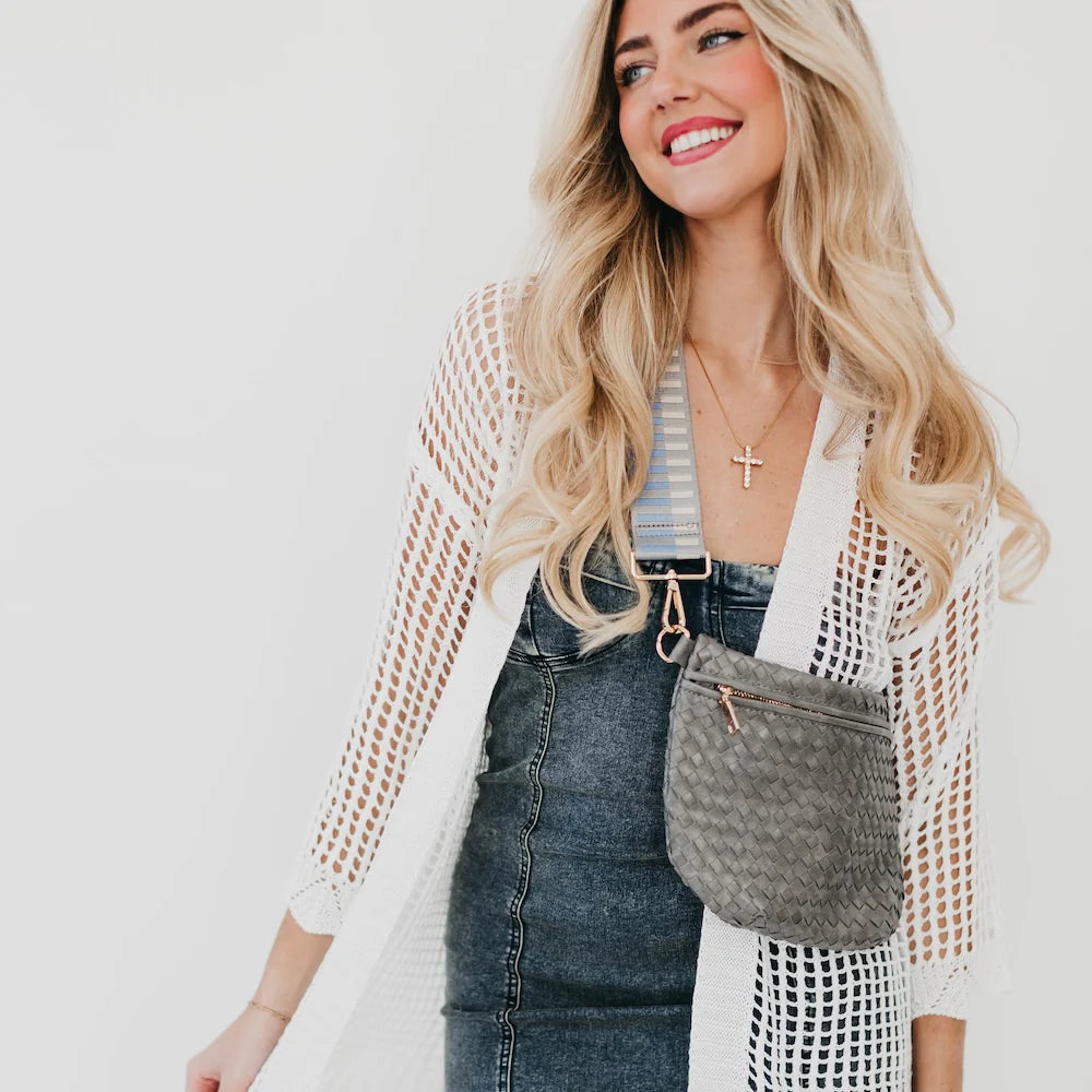 Woven Westlyn Bum Bag - Grey