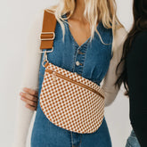 Woven Westlyn Bum Bag - Checkered Brown