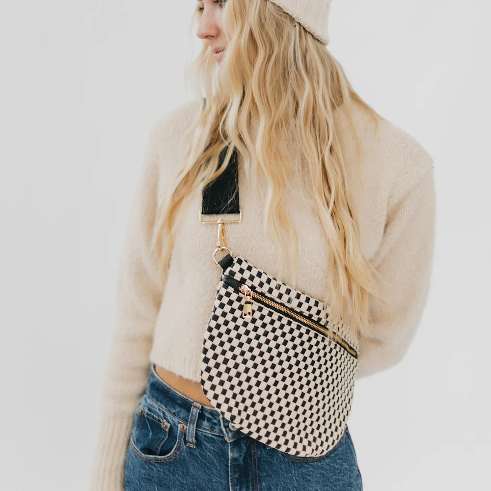 Woven Westlyn Bum Bag - Checkered Black