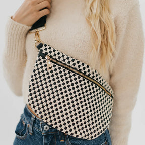 Woven Westlyn Bum Bag - Checkered Black