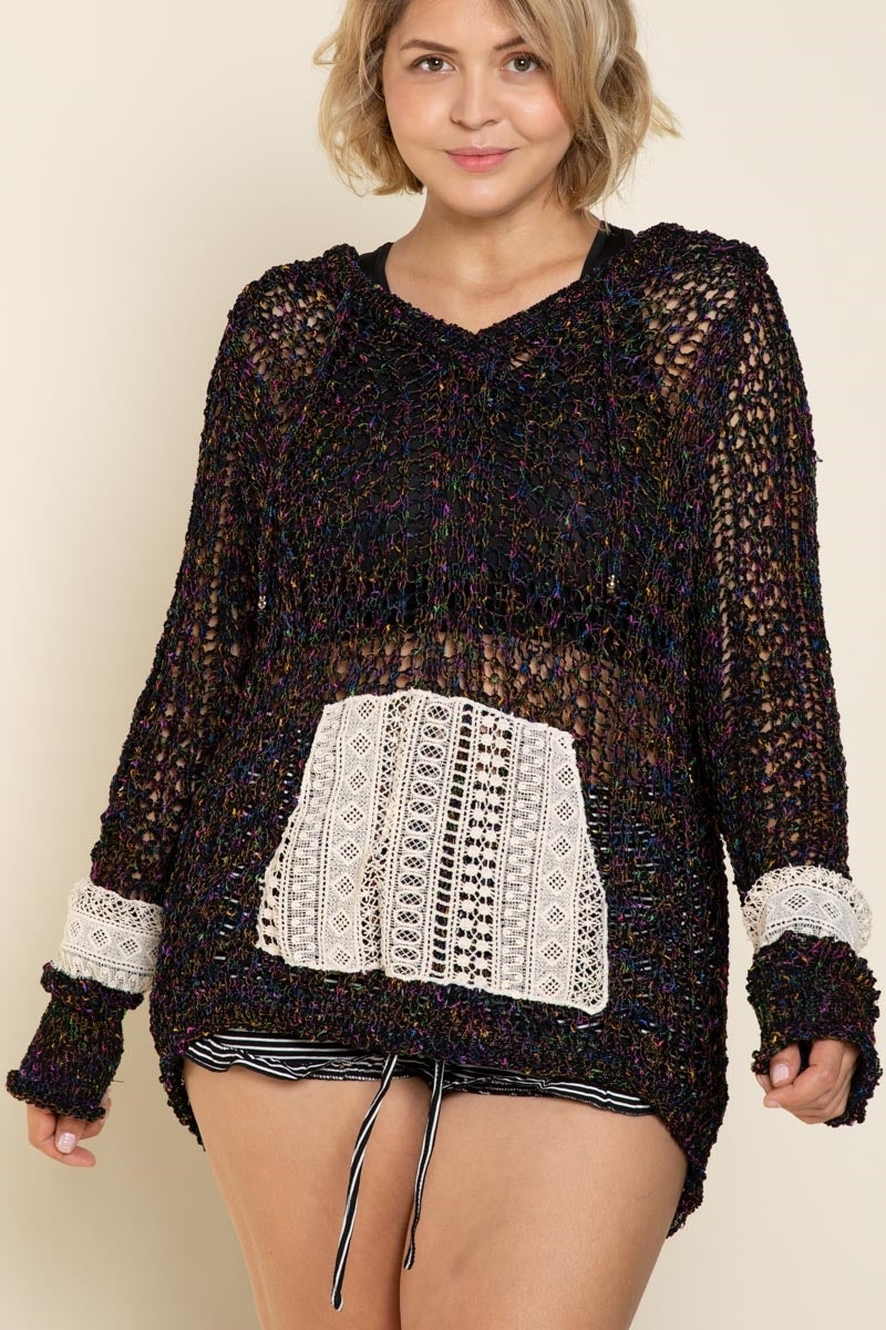 Layered In Love Knit Pullover - Black