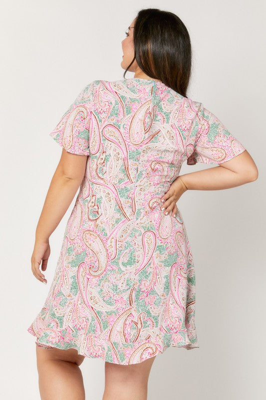 A Piece of Me Paisley Dress - Sage