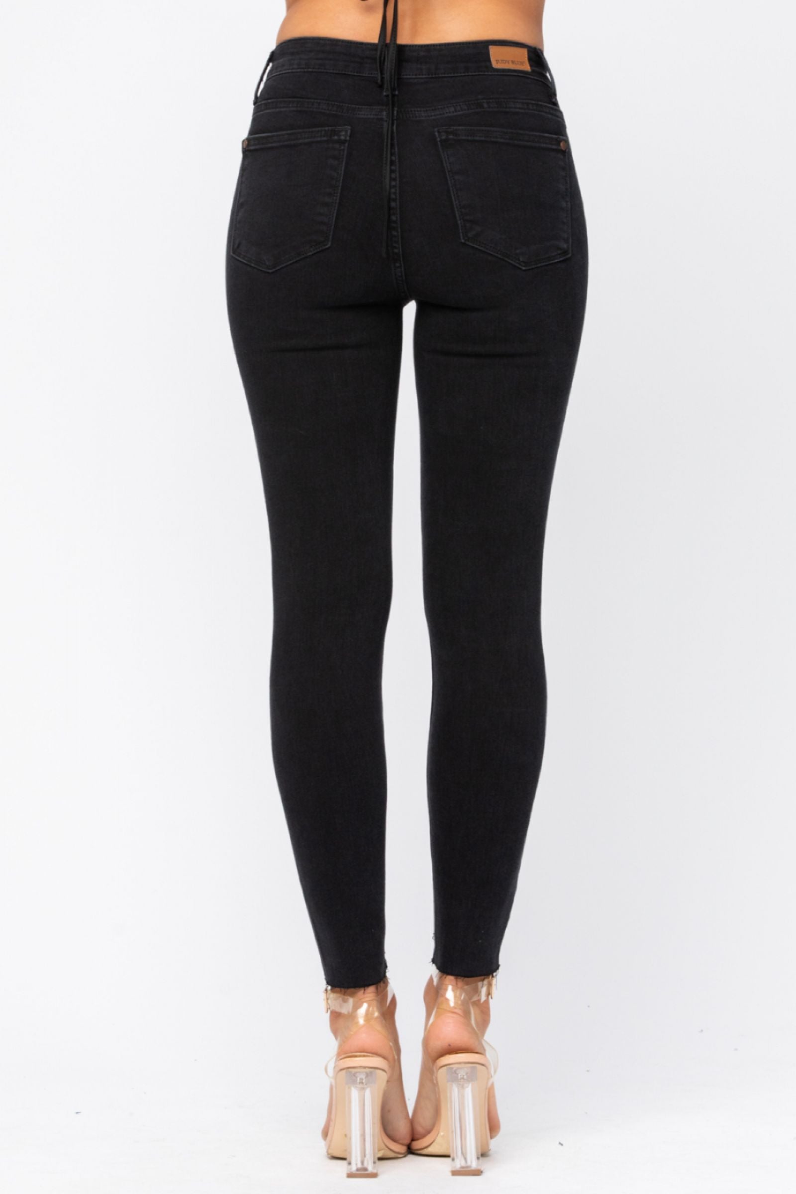 Judy Blue Black Destroyed Leopard Patch Skinny