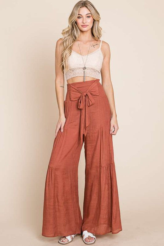 Tiered Boho Pants - Rust