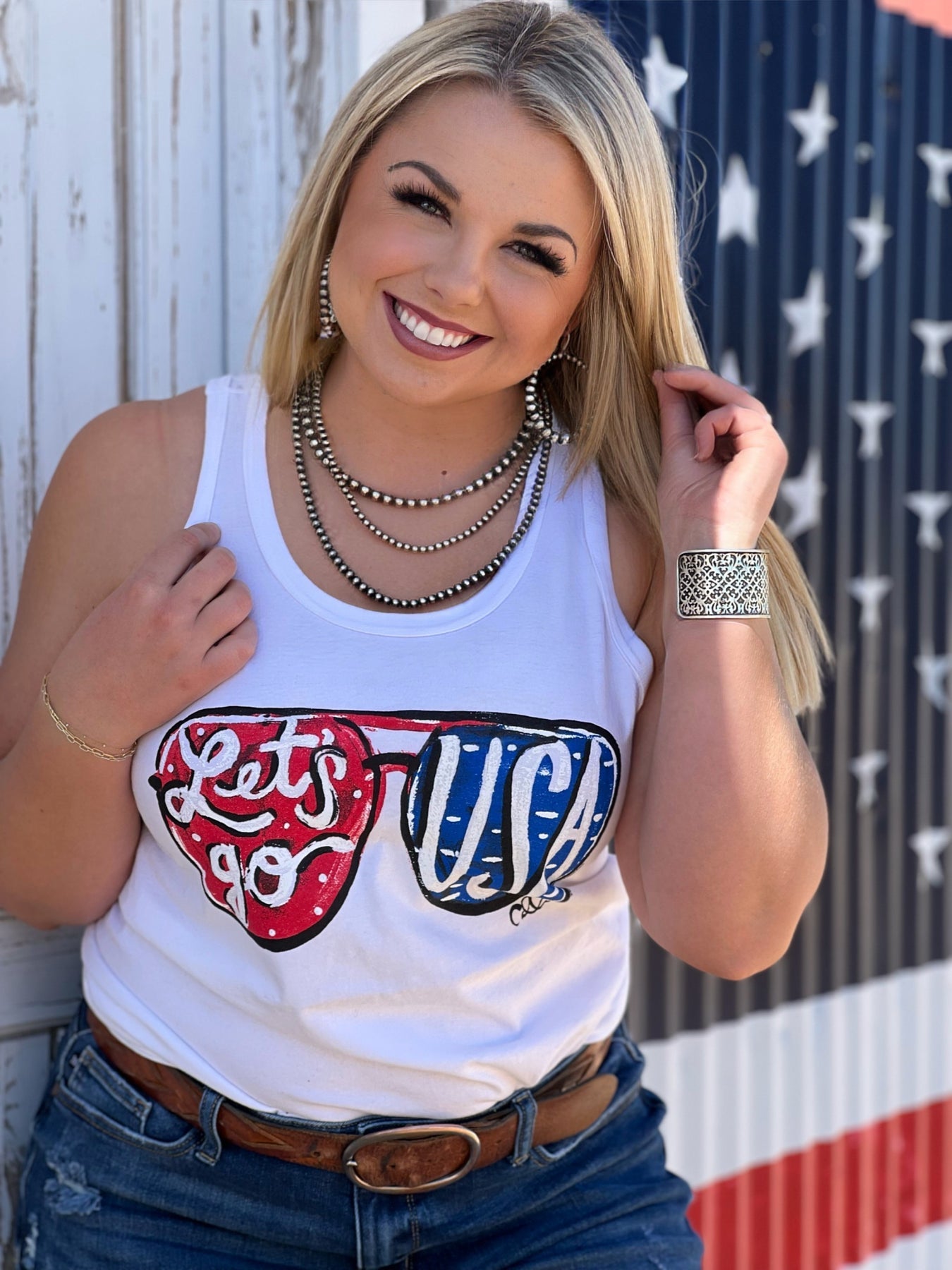 Let's Go USA Graphic Tank