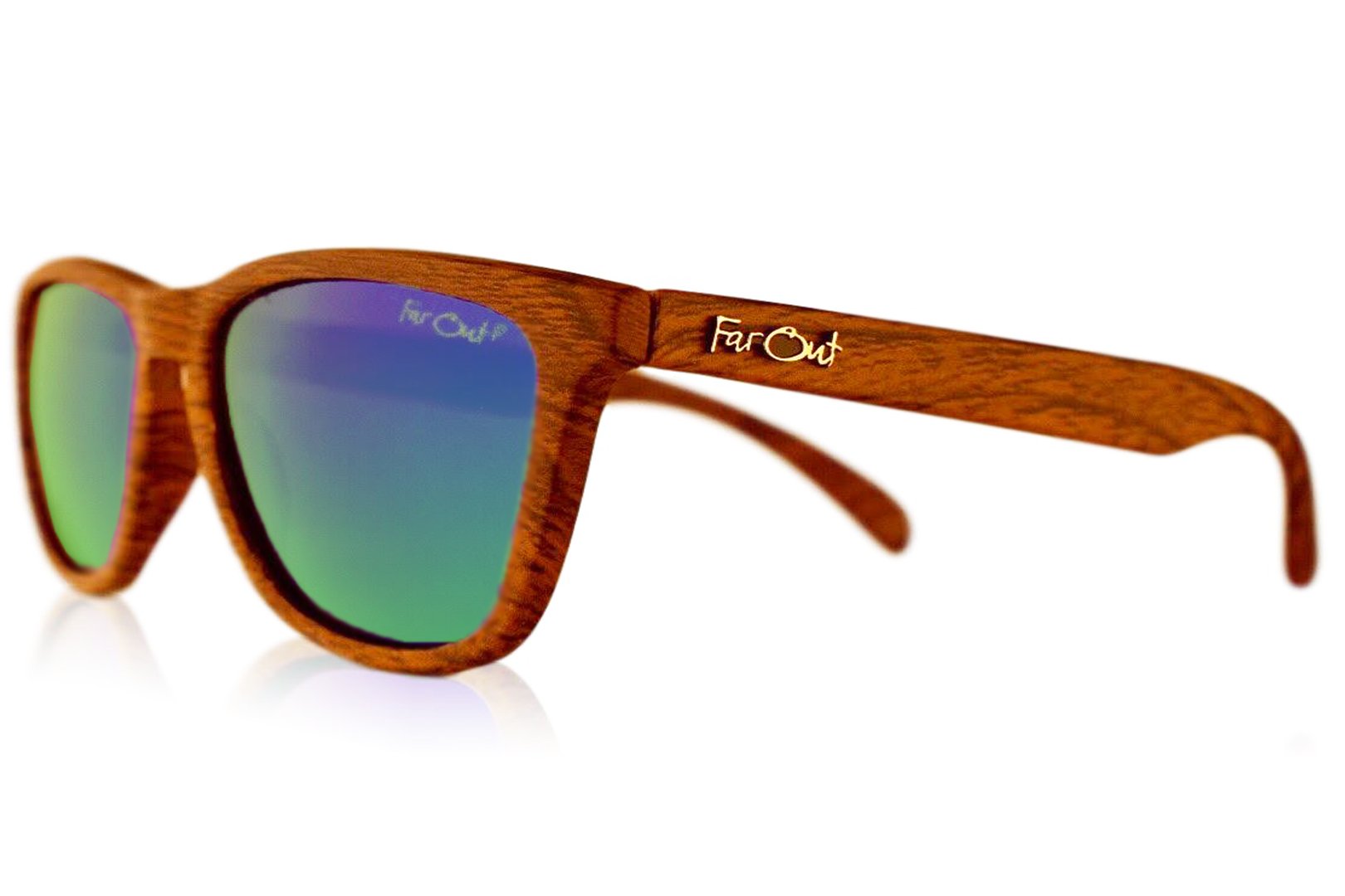 FarOut Sunglasses - Wood Grain Brown Polarized Premiums Green Lens