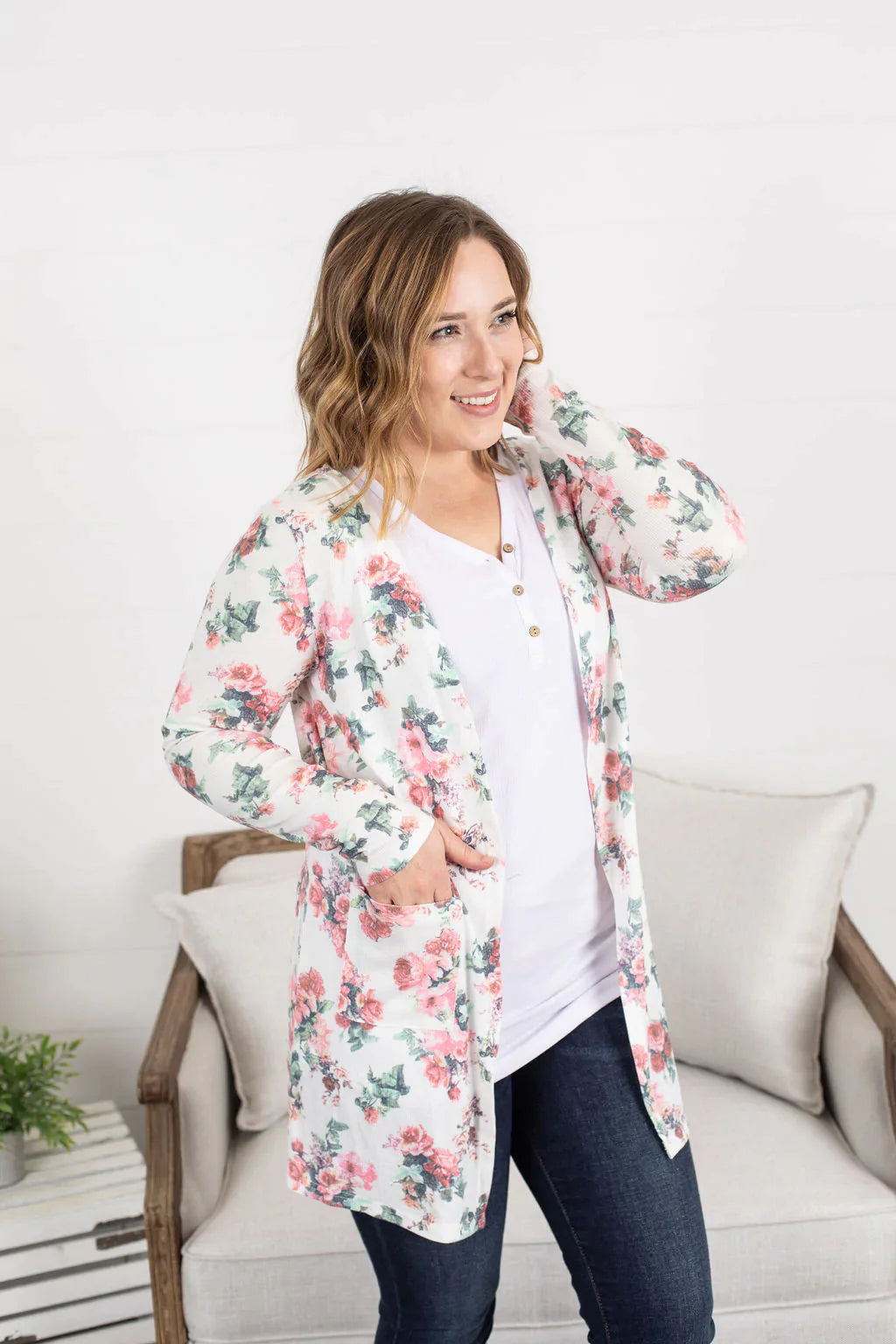 Anytime You Want Floral Cardigan - Ivory