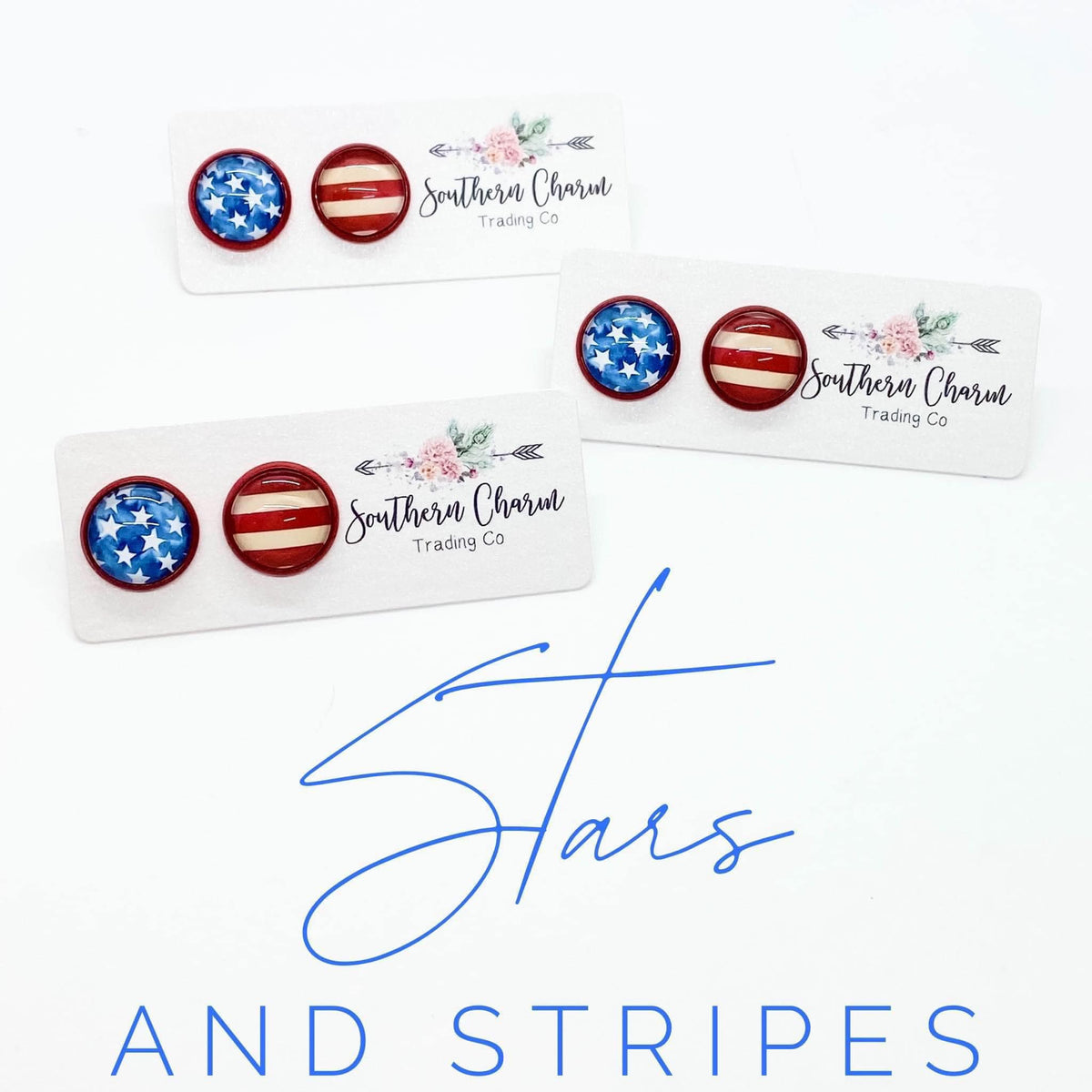 Stars & Stripes Stud Earrings