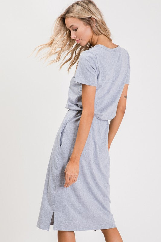 Feel Alive Tshirt Dress - Heather Grey