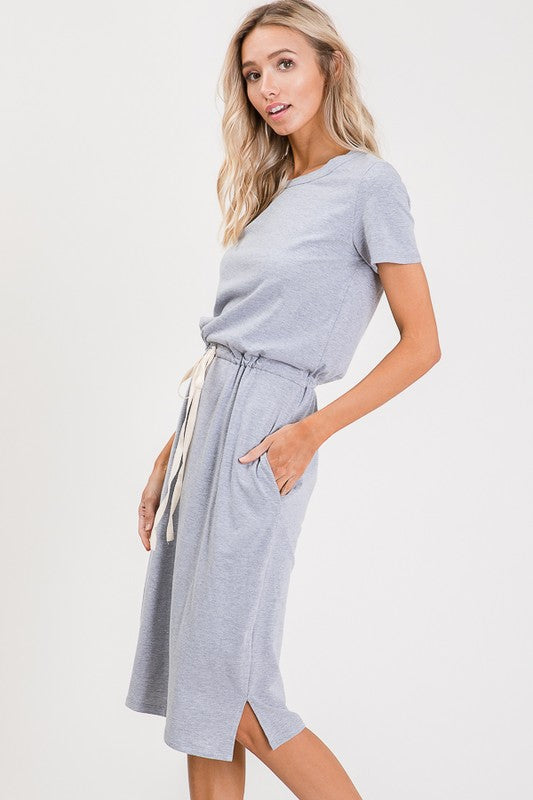 Feel Alive Tshirt Dress - Heather Grey