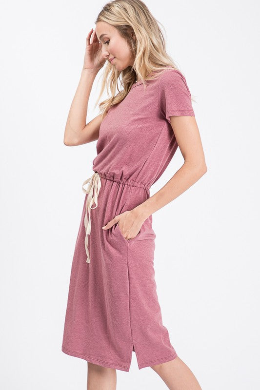 Feel Alive Tshirt Dress - Marsala