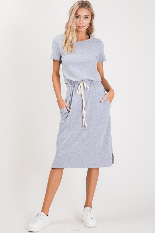 Feel Alive Tshirt Dress - Heather Grey